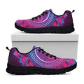 Purple And Teal Om Mandala Print Black Running Shoes