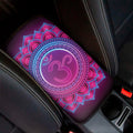 Purple And Teal Om Mandala Print Car Center Console Cover