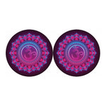Purple And Teal Om Mandala Print Car Coasters