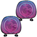 Purple And Teal Om Mandala Print Car Headrest Covers