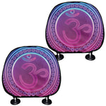 Purple And Teal Om Mandala Print Car Headrest Covers
