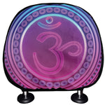 Purple And Teal Om Mandala Print Car Headrest Covers