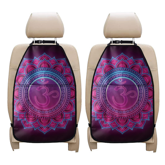 Purple And Teal Om Mandala Print Car Seat Organizers