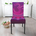 Purple And Teal Om Mandala Print Dining Chair Slipcover