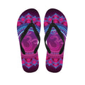Purple And Teal Om Mandala Print Flip Flops