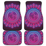 Purple And Teal Om Mandala Print Front and Back Car Floor Mats
