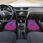 Purple And Teal Om Mandala Print Front and Back Car Floor Mats