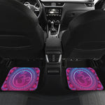 Purple And Teal Om Mandala Print Front and Back Car Floor Mats