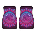 Purple And Teal Om Mandala Print Front Car Floor Mats