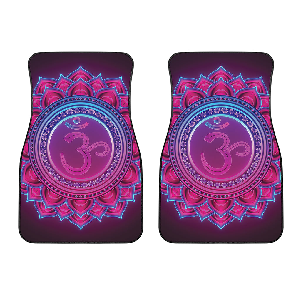 Purple And Teal Om Mandala Print Front Car Floor Mats
