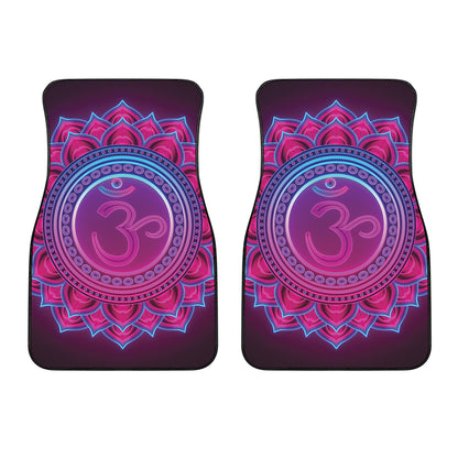Purple And Teal Om Mandala Print Front Car Floor Mats