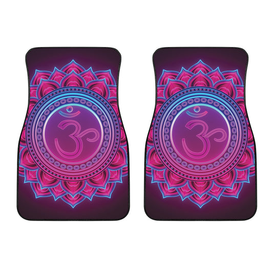 Purple And Teal Om Mandala Print Front Car Floor Mats