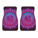Purple And Teal Om Mandala Print Front Car Floor Mats
