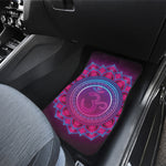 Purple And Teal Om Mandala Print Front Car Floor Mats