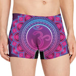 Purple And Teal Om Mandala Print Men's Boxer Briefs