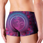 Purple And Teal Om Mandala Print Men's Boxer Briefs