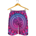 Purple And Teal Om Mandala Print Men's Shorts