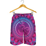 Purple And Teal Om Mandala Print Men's Shorts