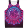 Purple And Teal Om Mandala Print Men's Tank Top