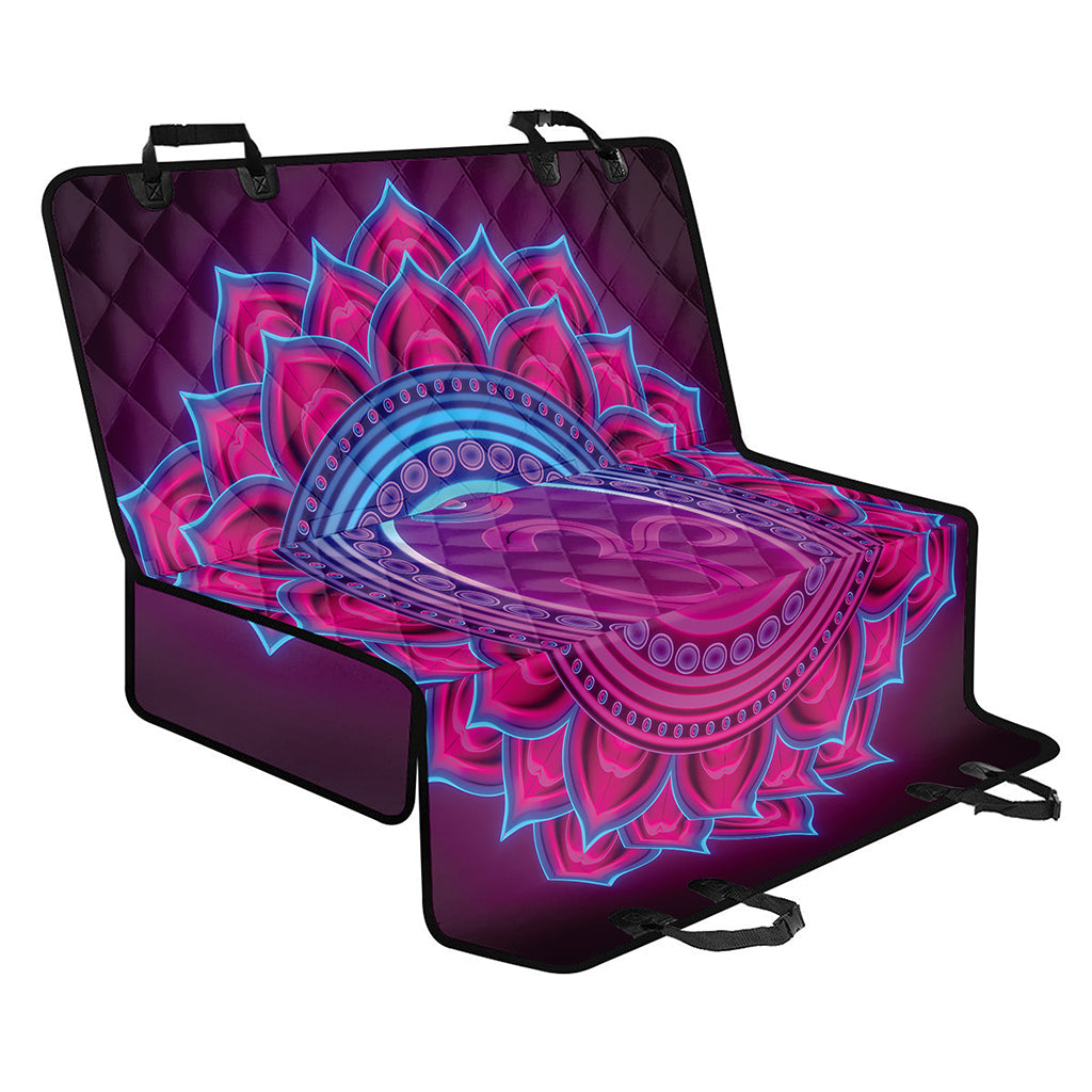 Purple And Teal Om Mandala Print Pet Car Back Seat Cover