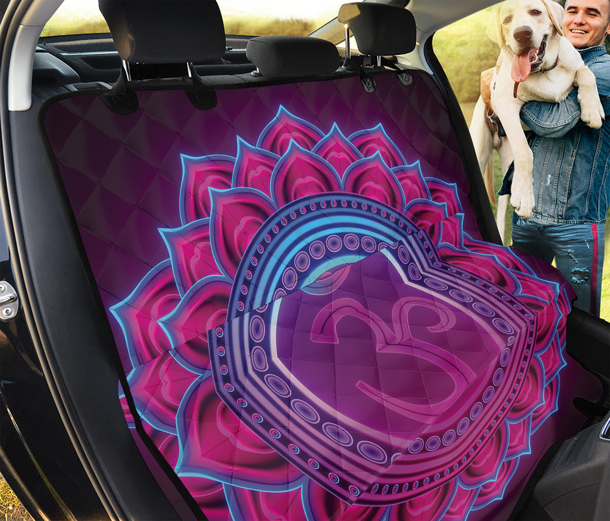 Purple And Teal Om Mandala Print Pet Car Back Seat Cover