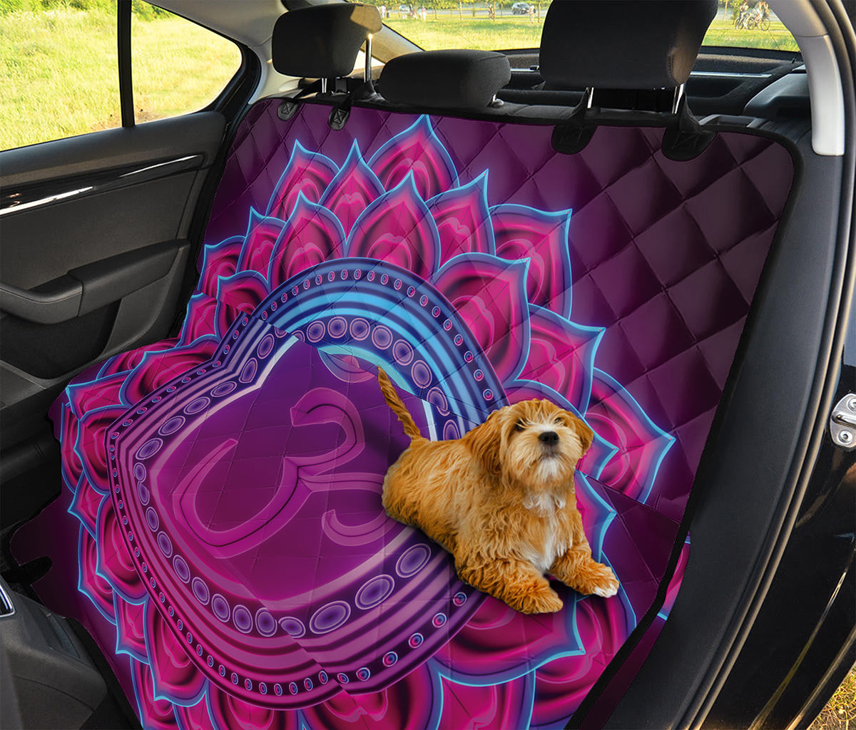 Purple And Teal Om Mandala Print Pet Car Back Seat Cover