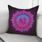 Purple And Teal Om Mandala Print Pillow Cover