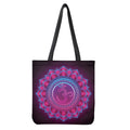 Purple And Teal Om Mandala Print Tote Bag