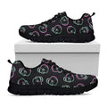 Purple And Teal Skull Pattern Print Black Running Shoes