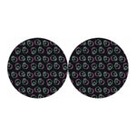 Purple And Teal Skull Pattern Print Car Coasters