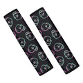 Purple And Teal Skull Pattern Print Car Seat Belt Covers