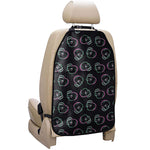 Purple And Teal Skull Pattern Print Car Seat Organizers