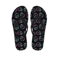Purple And Teal Skull Pattern Print Flip Flops