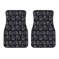 Purple And Teal Skull Pattern Print Front Car Floor Mats