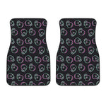 Purple And Teal Skull Pattern Print Front Car Floor Mats