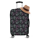 Purple And Teal Skull Pattern Print Luggage Cover