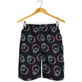 Purple And Teal Skull Pattern Print Men's Shorts