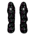 Purple And Teal Skull Pattern Print Muay Thai Shin Guards