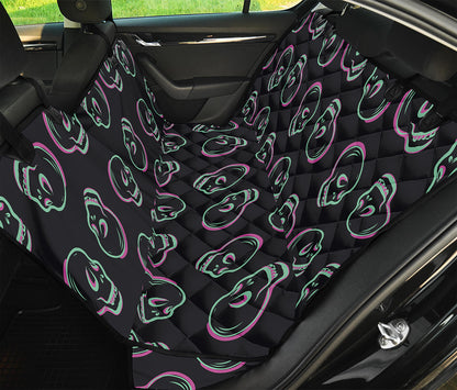 Purple And Teal Skull Pattern Print Pet Car Back Seat Cover