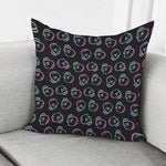 Purple And Teal Skull Pattern Print Pillow Cover