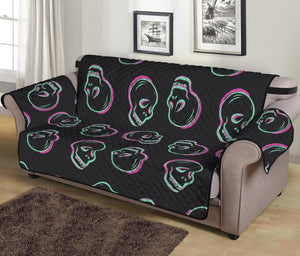 Purple And Teal Skull Pattern Print Sofa Protector