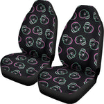 Purple And Teal Skull Pattern Print Universal Fit Car Seat Covers