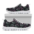 Purple And Teal Skull Pattern Print White Running Shoes