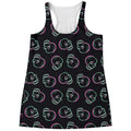 Purple And Teal Skull Pattern Print Women's Racerback Tank Top