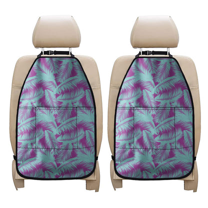 Purple And Teal Tropical Leaf Print Car Seat Organizers