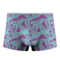 Purple And Teal Tropical Leaf Print Men's Boxer Briefs
