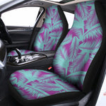 Purple And Teal Tropical Leaf Print Universal Fit Car Seat Covers