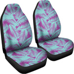 Purple And Teal Tropical Leaf Print Universal Fit Car Seat Covers