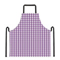 Purple And White Check Pattern Print Apron