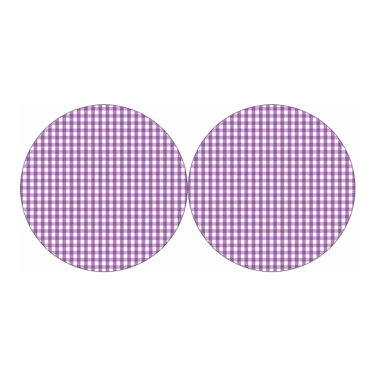 Purple And White Check Pattern Print Car Coasters